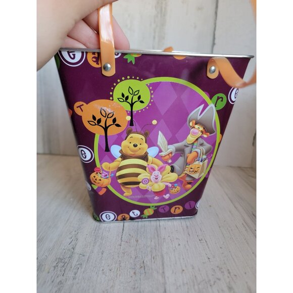 Winnie Pooh Halloween candy bucket metal tiger piglet Disney - Picture 2 of 10